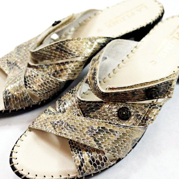 Women's La Plume Python Emb Strappy Sandals - Picture 2 of 3